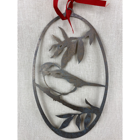 Laser Cut Metal Wall Art Chickadee Bird on Branch - Picture 7 of 7